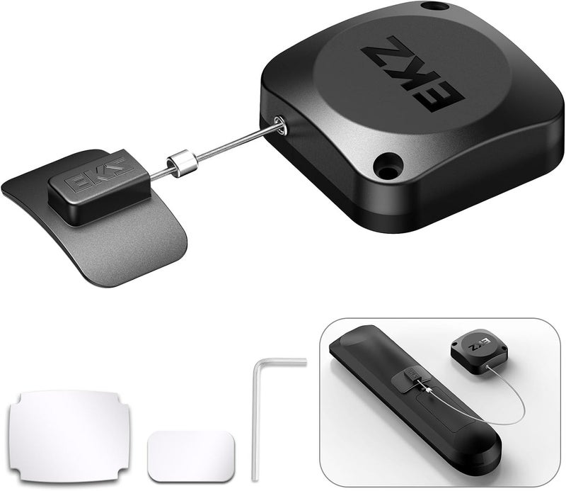 EKZ 8ft Retractable Remote Control Cable Tether Lock - Anti-Loss Security Lanyard with Adjustable Locking Leash Length Clasp for Game Controllers, Tablets, Home, Office, Showroom – 1 Pack - Image 1